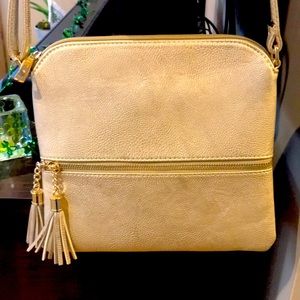 Gold crossbody bag